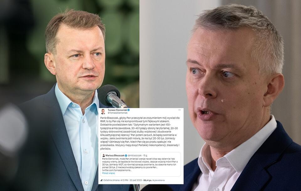 Szef MON Mariusz Błaszczak, wiceszef PO Tomasz Siemoniak / autor: Fratria/X