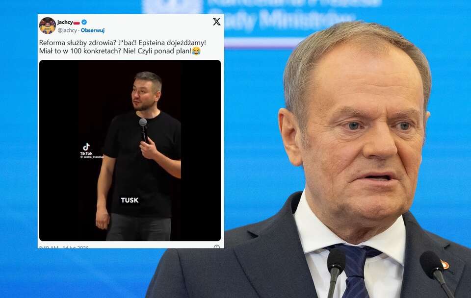 Stand-uper zadrwił z Tuska i jego wyjaśniania afery Epsteina
