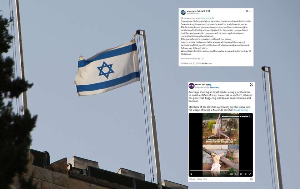 Flaga Izraela - zdj. ilustracyjne / autor: Fratria/X:@Gideonsaar2/X:@MiddleEastEye