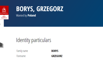 Interpol wystawił "czerwoną notę" za Grzegorzem Borysem