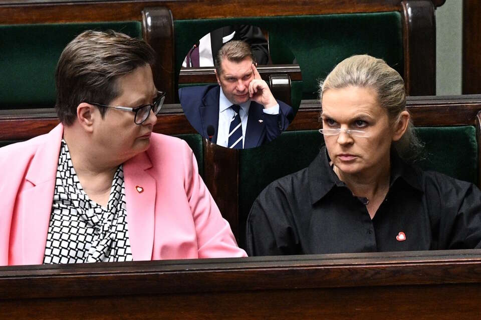 Barbara Nowacka, Katarzyna Lubnauer i Przemysław Czarnek / autor: PAP/Radek Pietruszka