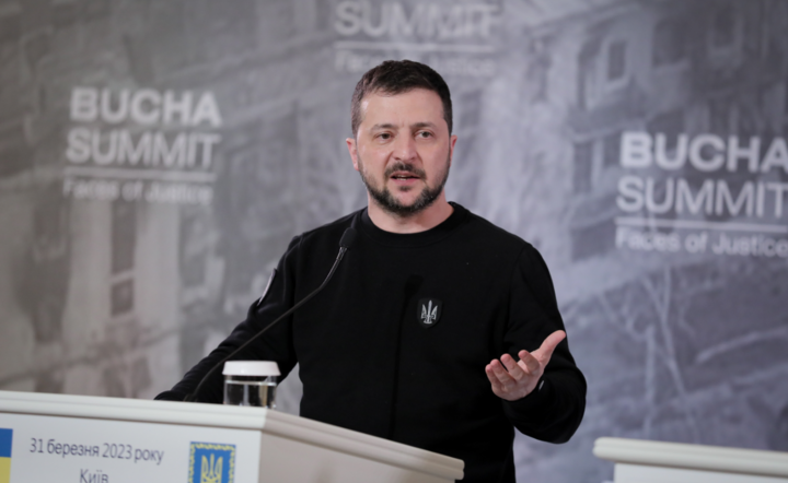 prezydent Ukrainy Wołodymyr Zełenski / autor: PAP/EPA/OLEG PETRASYUK