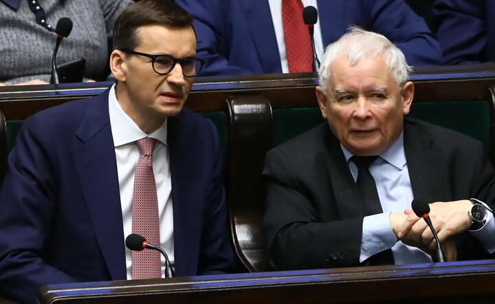 premier Mateusz Morawiecki i wicepremier, prezes PiS Jarosław Kaczyński / autor: fotoserwis PAP