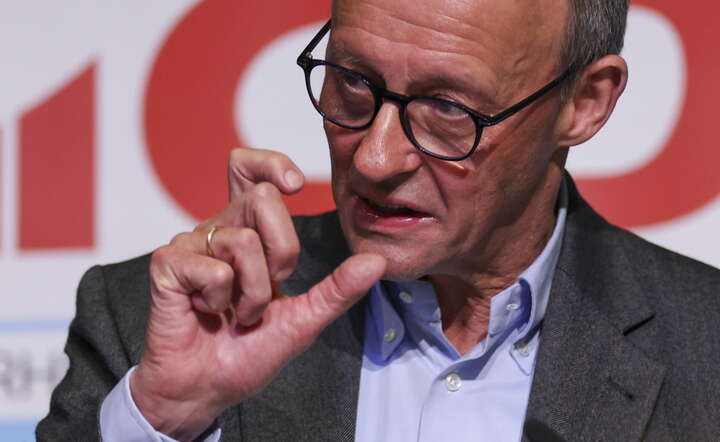 Szef CDU i kandydat na kanclerza Friedrich Merz / autor: PAP/EPA/CHRISTOPHER NEUNDORF 