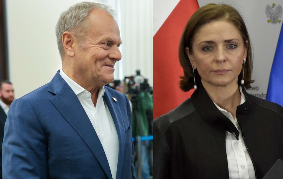 Donald Tusk, Joanna Mucha / autor: Fratria/PAP/Szymon Pulcyn