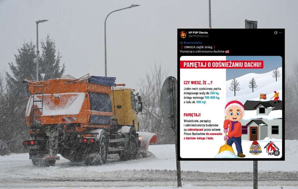 Zasypane śniegiem po intensywnych nocnych opadach ulice Koszalina / autor: PAP/Piotr Kowala/X/@KPPSPOlecko