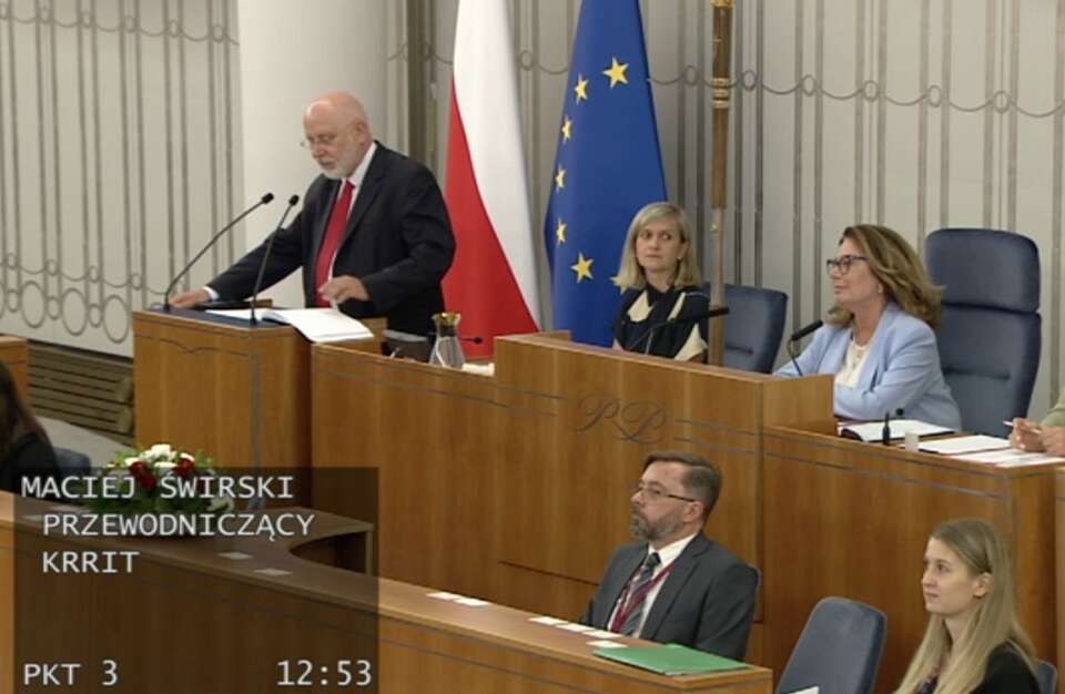 Wystąpienie Macieja Świrskiego w Senacie / autor: screen senat.gov.pl