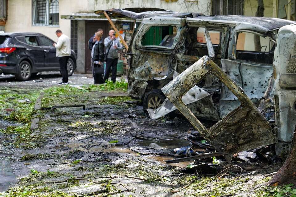 Zniszczenia po ataku zamachowca-samobójcy w Odessie / autor: PAP/Alena Solomonova
