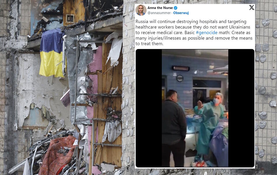 Atak na ukraiński szpital / autor: PAP/EPA/SERGEY DOLZHENKO/X: @annasummer