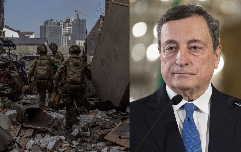 Ukraińscy żołnierze/Mario Draghi / autor: PAP/EPA/Quirinale.it/commons.wikimedia.org
