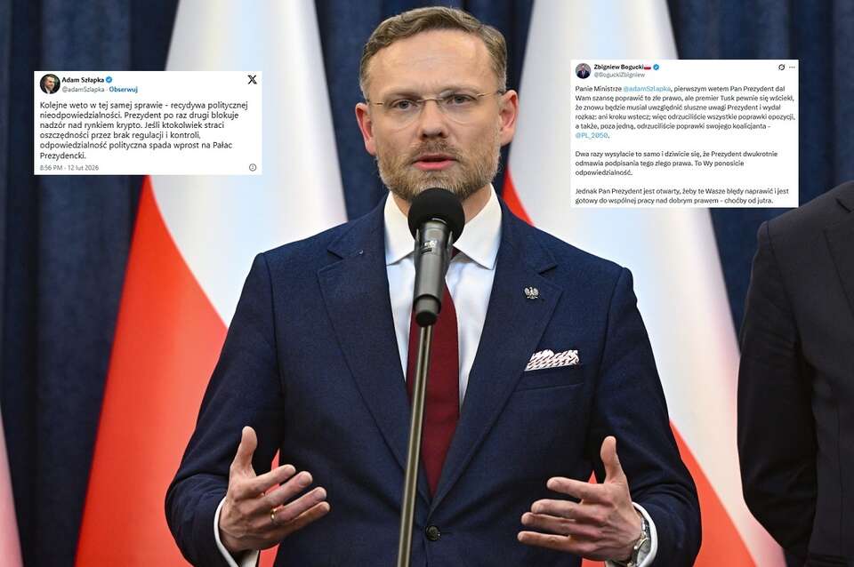 Na zdjęciu Szef KPRP Zbigniew Bogucki podczas konferencji prasowej w Pałacu Prezydenckim w Warszawie / autor: PAP/Radek Pietruszka, X