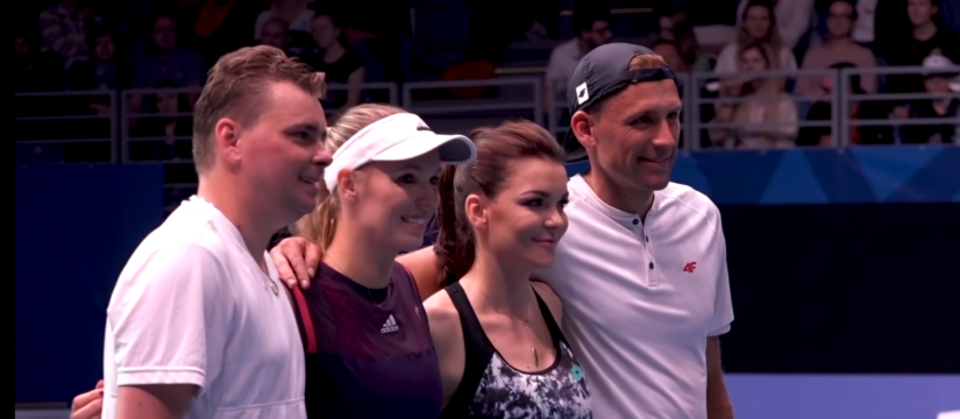 Marcin Matkowski, Caroline Wozniacki, Agnieszka Radwańska, Łukasz Kubot / autor: youtube Miasto Kraków