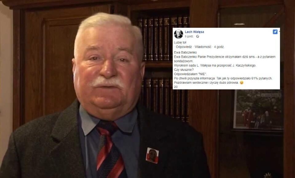 Lech Wałęsa  / autor: screen FB/YT