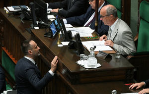 Janusz Kowalski (L) i Włodzimierz Czarzasty / autor: PAP/Marcin Obara