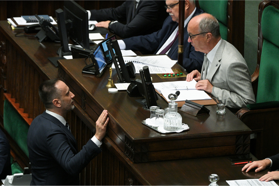 Janusz Kowalski (L) i Włodzimierz Czarzasty / autor: PAP/Marcin Obara