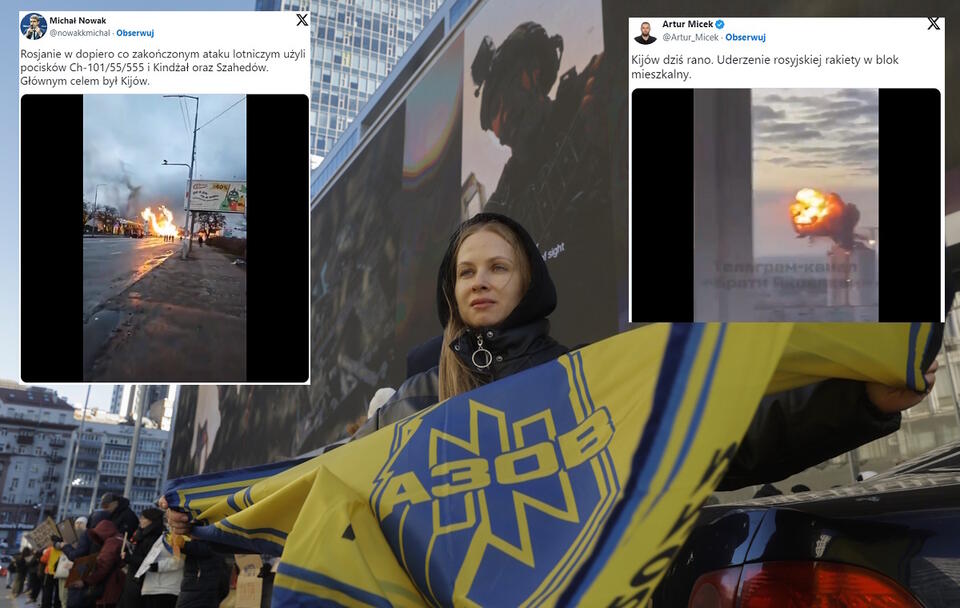 Ataki na Ukrainę / autor: PAP/EPA/SERGEY DOLZHENKO/X: @nowakkmicha; @Artur_Micek