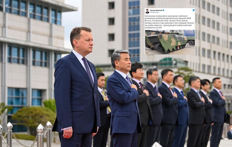 Minister Mariusz Błaszczak w Korei / autor: Twitter/@MON_GOV_PL/@mblaszczak