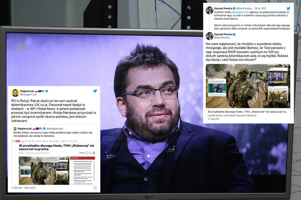 Nerwowa reakcja Węglarczyka na teksty TVP Info / autor: Fratria/Twitter