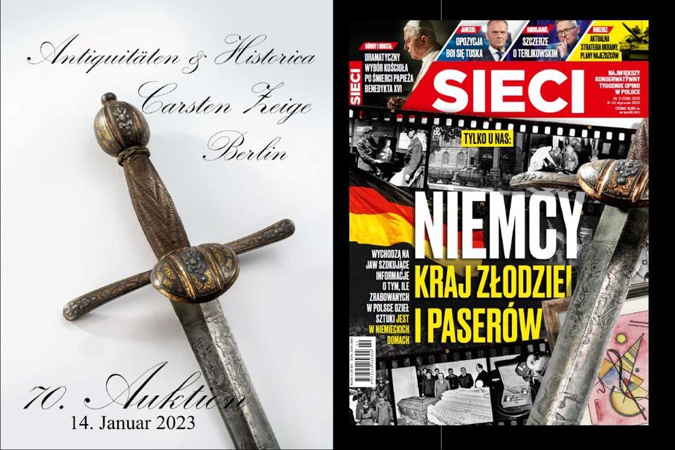 Okładka katalogu aukcji || Okładka tygodnika "Sieci" / autor: Zeige.com || Fratria
