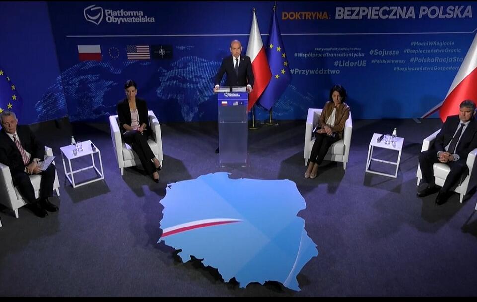 Konferencja PO / autor: screenshot Facebook Platforma Obywatelska