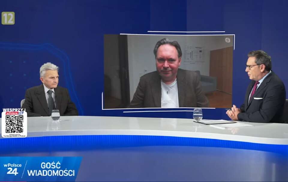 Prof. Henryk Domański i prof. Tomasz Grosse w programie "Gość Wiadomości wPolsce24" / autor: Telewizja wPolsce24