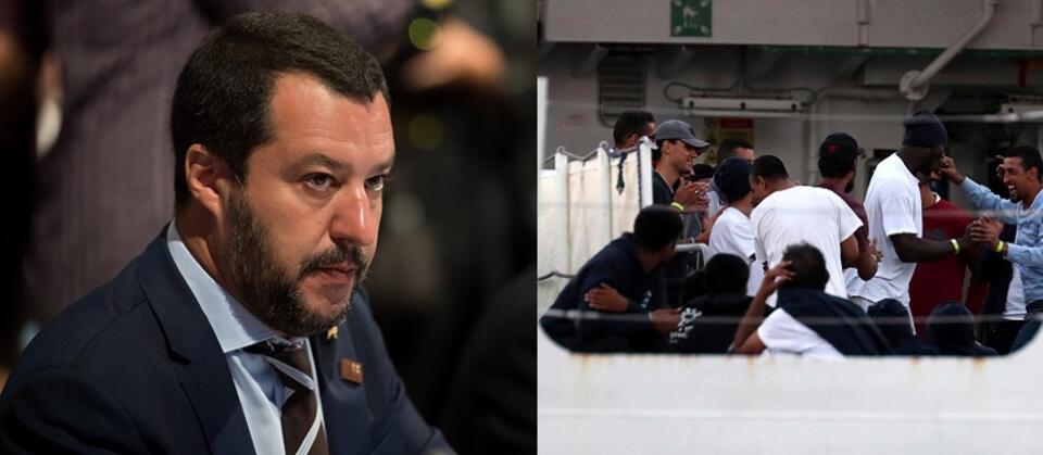 Wicepremier i szef MSW Włoch Matteo Salvini; statek z imigrantami / autor: PAP/EPA