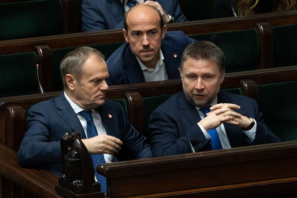 Donald Tusk i Marcin Kierwiński w Sejmie / autor: Fratria