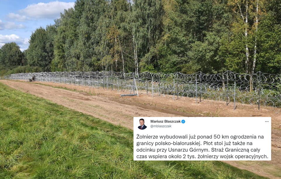 Budowa ogrodzenia na granicy  / autor: screenshot TT/Mariusz Błaszczak
