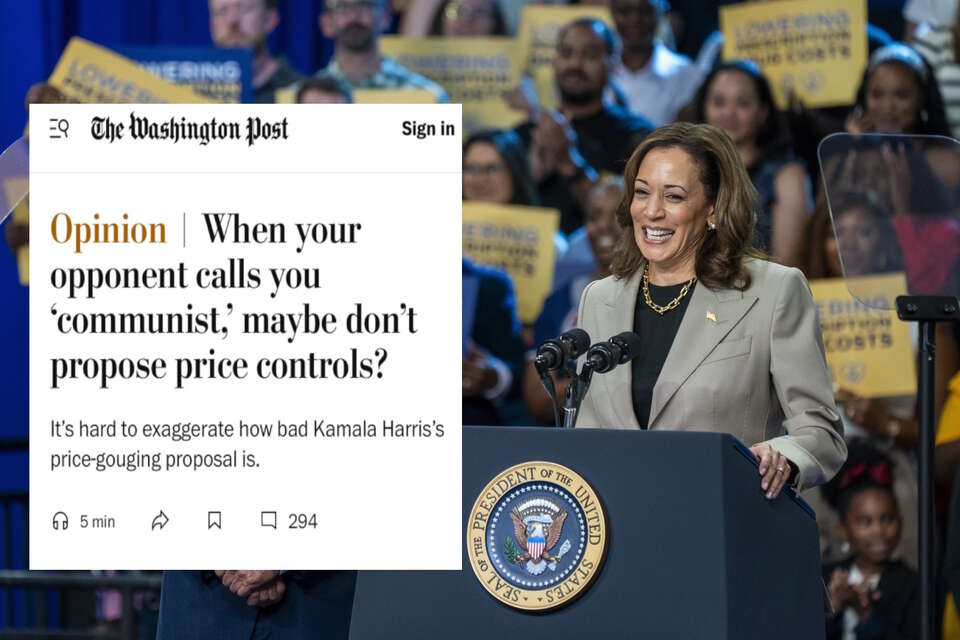 Kamala Harris i artykuł w "The Washington Post" / autor: PAP/EPA