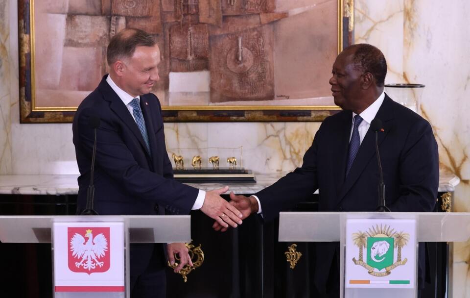  Prezydent RP Andrzej Duda i prezydent Republiki Wybrzeża Kości Słoniowej Alassane Ouattara / autor: PAP/Leszek Szymański