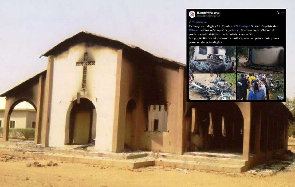 Inny kościół spalony przez islamistów w Nigerii w 2023 r. / autor: Aid to the Church in Need/X