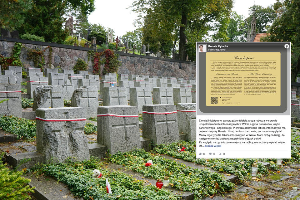 Cmentarz na Rossie  / autor: Fratria/Facebook/Renata Cytacka