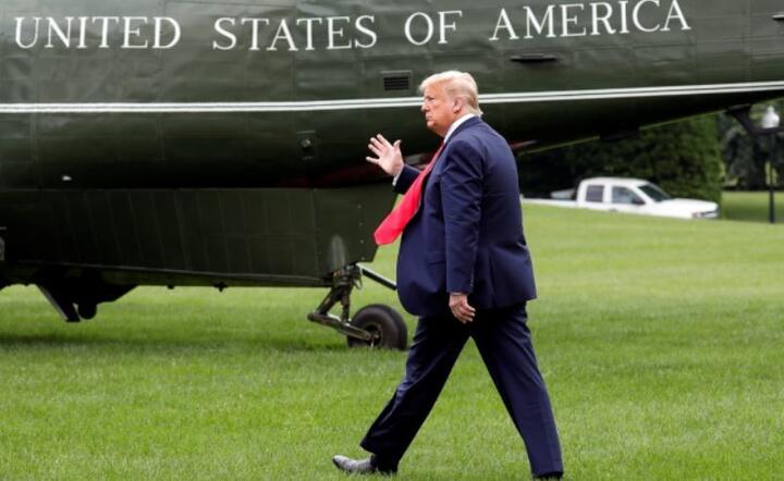 Donald Trump przed  odlotem do Maine, 5 czerwca  / autor: PAP/EPA/Yuri Gripas / POOL