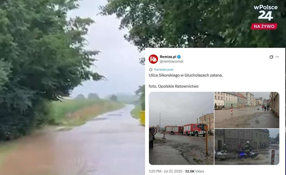 Niespełna rok po powodzi część Polski znów zalana / autor: YT: TV wPolsce24