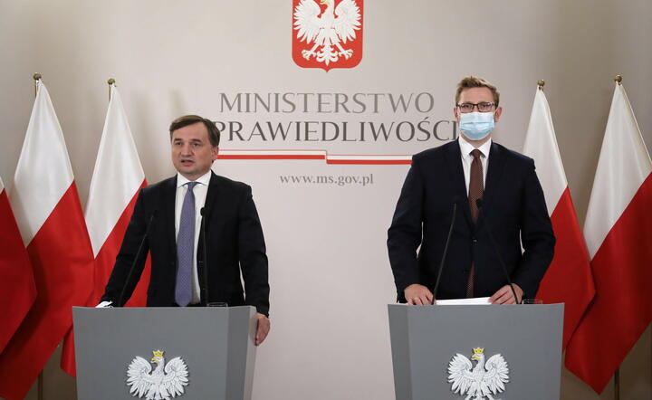 minister sprawiedliwości, prokurator generalny Zbigniew Ziobro i wiceminister sprawiedliwości Michał Woś / autor: fotoserwis PAP