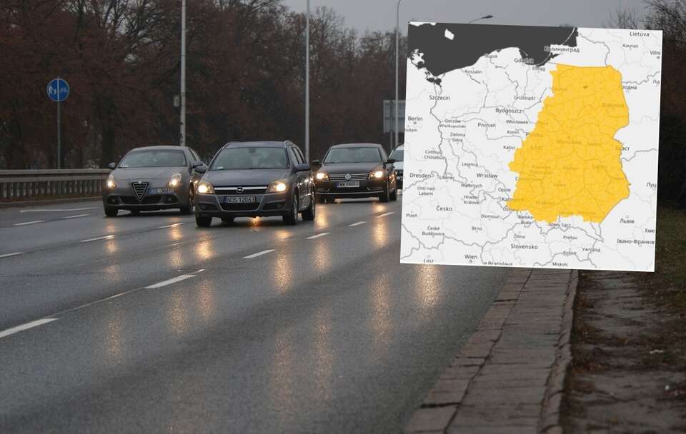 Trudne warunki drogowe panują m.in. w Warszawie / autor: PAP/Paweł Supernak/IMGW