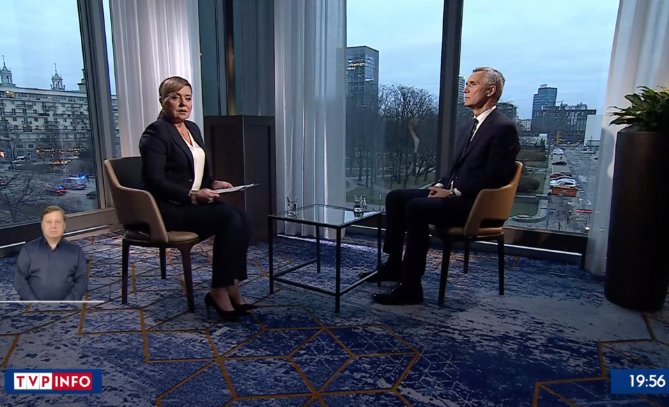 Jens Stoltenberg: Sojusznicy NATO zapewnili niespotykany poziom wsparcia Ukrainie. Polska jest wiodącym przykładem / autor: TVP1