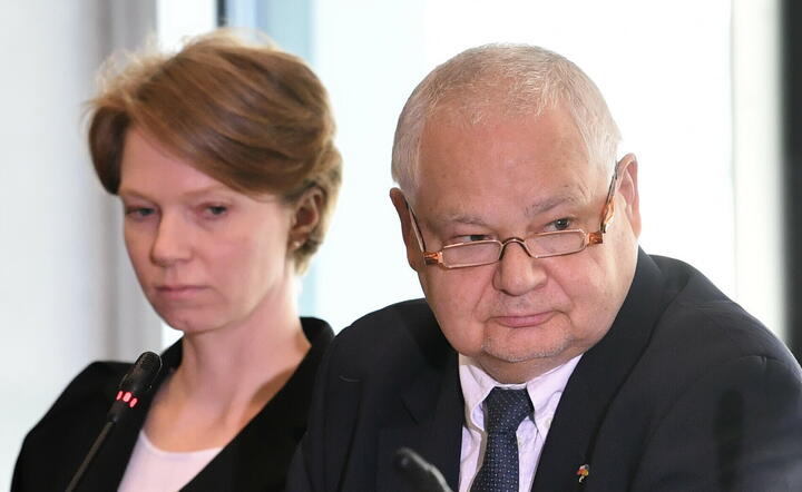 Adam Glapiński, prezes NBP i Marta Kightley, wiceprezes NBP w Sejmie / autor: PAP