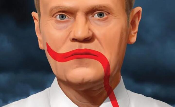 Fragment okładki tygodnika "  Sieci", Rys. Michał Korsun