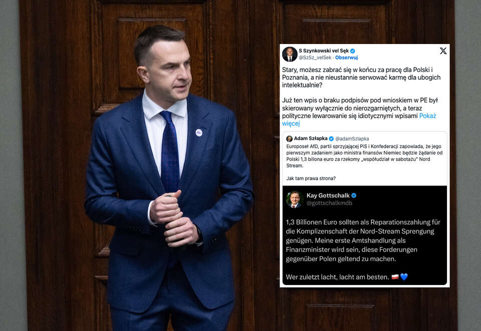 Perfidny wpis Szłapki. Dostał ripostę: Lider sekty kretynów