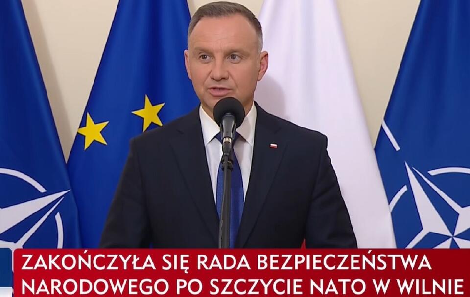 Prezydent Andrzej Duda / autor: screenshot TVP Info