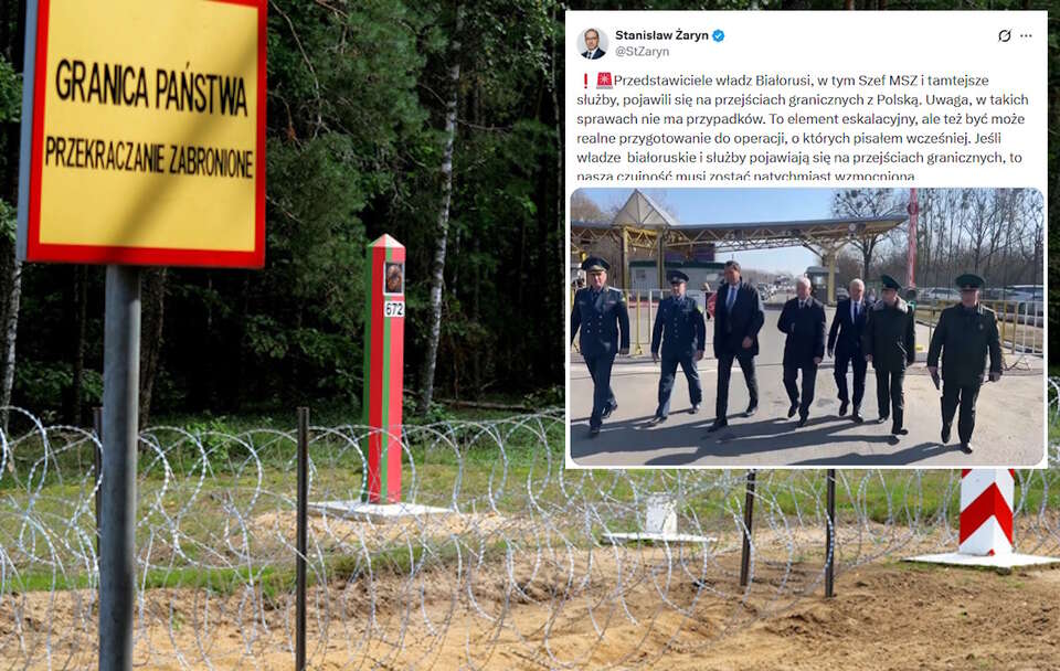 Przedstawiciele władz Białorusi, w tym Szef MSZ i tamtejsze służby, pojawili się na przejściach granicznych z Polską.  / autor: Fratria/X