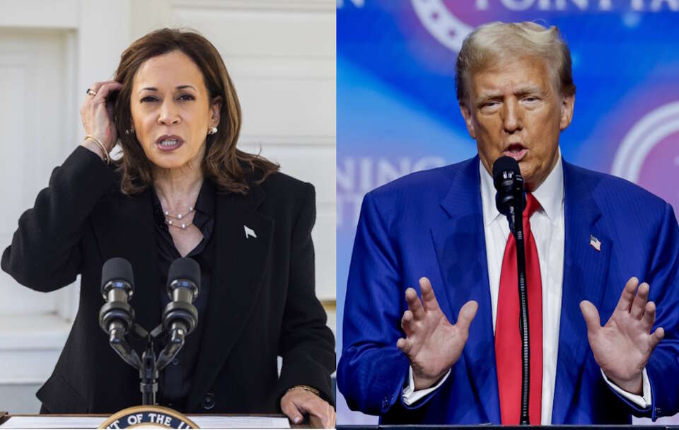 Kamala Harris, Donald Trump / autor: PAP/EPA/JIM LO SCALZO / POOL/PAP/EPA/ERIK S. LESSER 