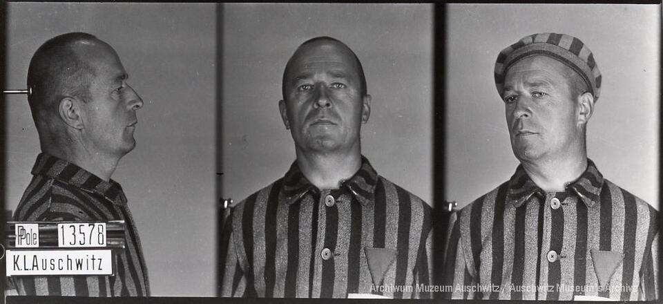 Płk Teofil Dziama na zdjęciu z Auschwitz / Fot. Archiwum Muzeum Auschwitz