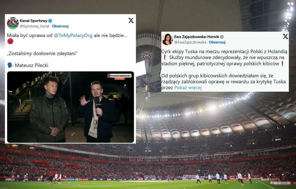 Nie wydano zgody na patriotyczną oprawę na meczu reprezentacji Polski. / autor: PAP/Leszek Szymański