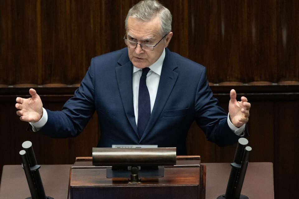 Prof. Piotr Gliński podczas przemówienia w Sejmie / autor: Fratria