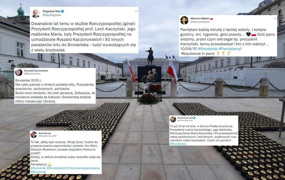Politycy i dziennikarze wspominają tragiczny dzień 10/04 / autor: wPolityce.pl; Twitter (screeny)