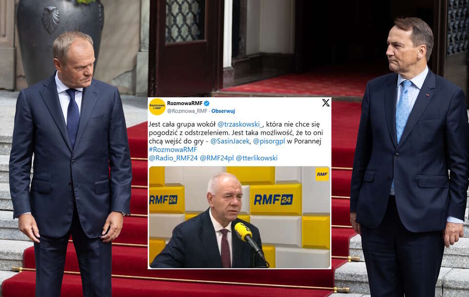 Donald Tusk, Radosław Sikorski, Jacek Sasin / autor: Fratria/X
