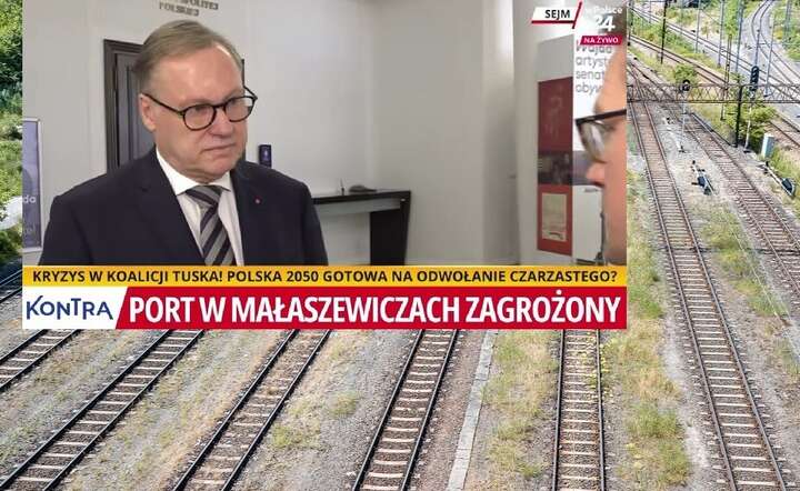 Rozbudowa suchego portu w Małaszewiczach jest wstrzymywana wyłącznie z powodów politycznych – alarmuje senator PiS Grzegorz Bierecki / autor: Fratria / @wpolscepl - screen