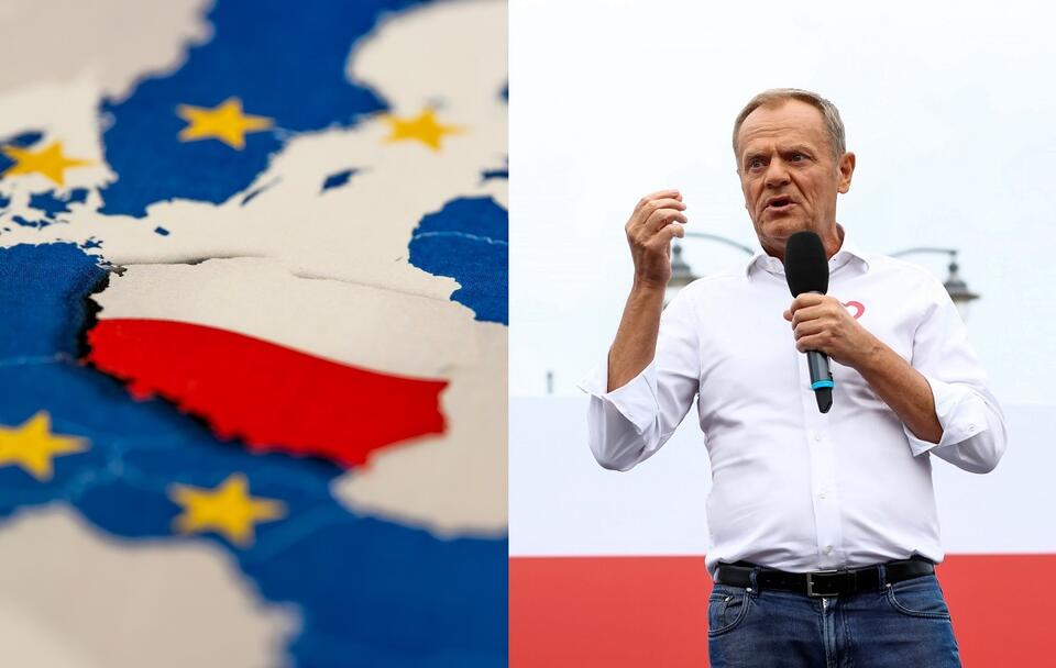 Polska-UE (zdj. symboliczne); lider PO Donald Tusk / autor: Fratria; PAP/Piotr Matusewicz